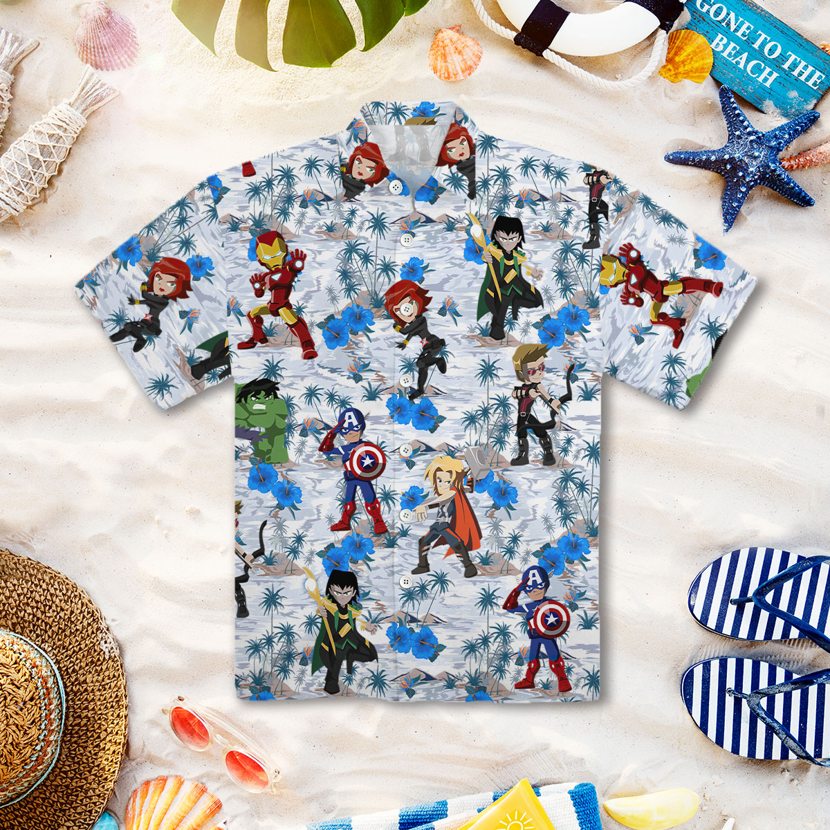 Avengers Hawaiian Shirt, Super Heroes Beach T-Shirt