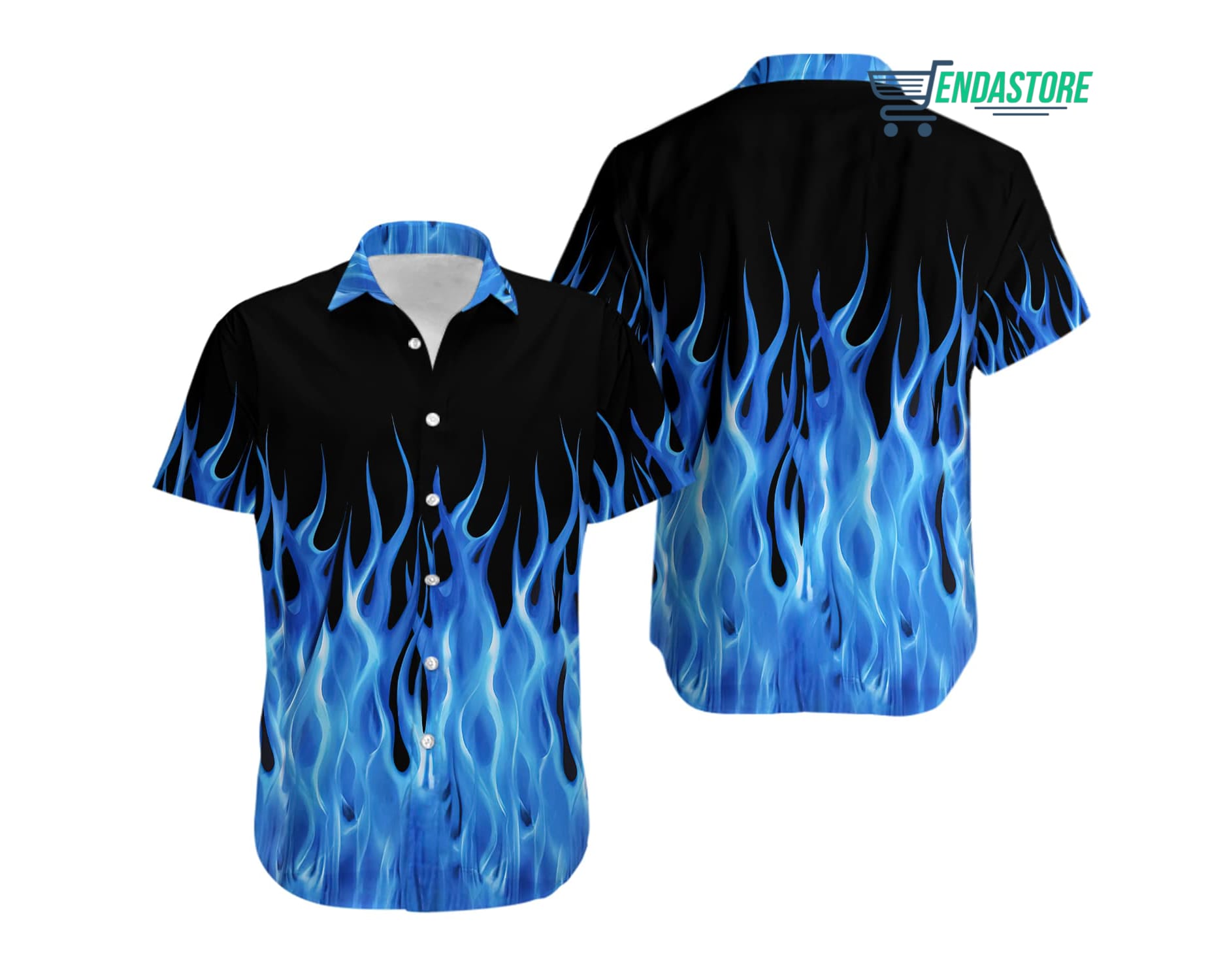 Benny's Blue Flames Bowling Hawaiian Shirt