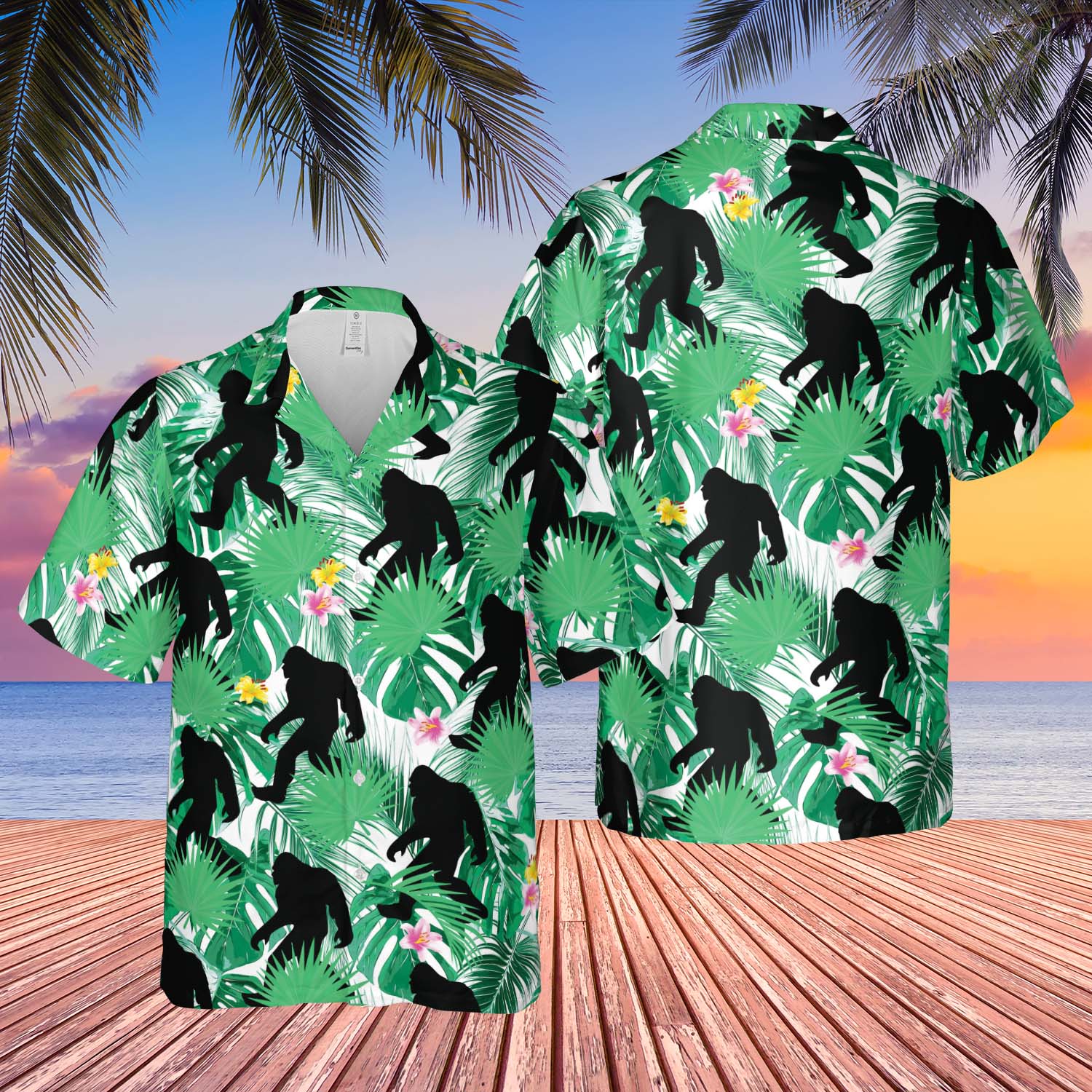 Bigfoot hawaiian shirt