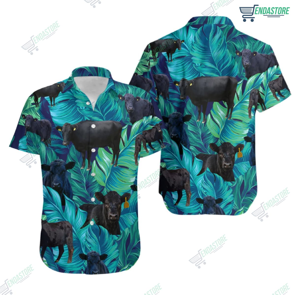 Black Angus Cow Hawaiian Shirt