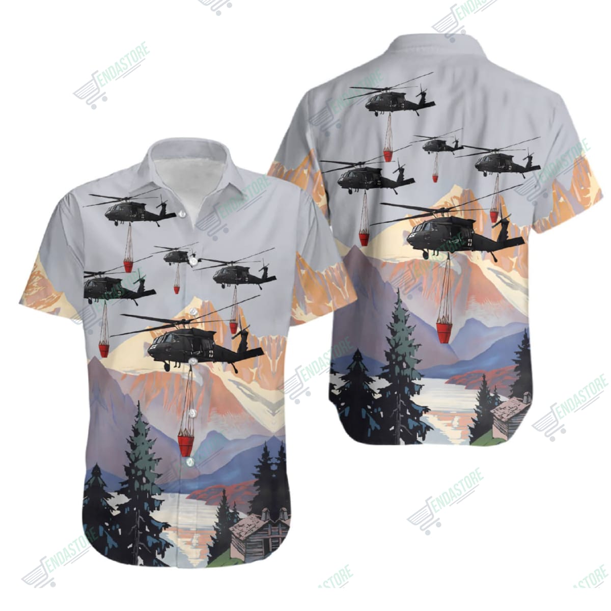 Blackhawk Helicopter Hawaiian T-Shirt