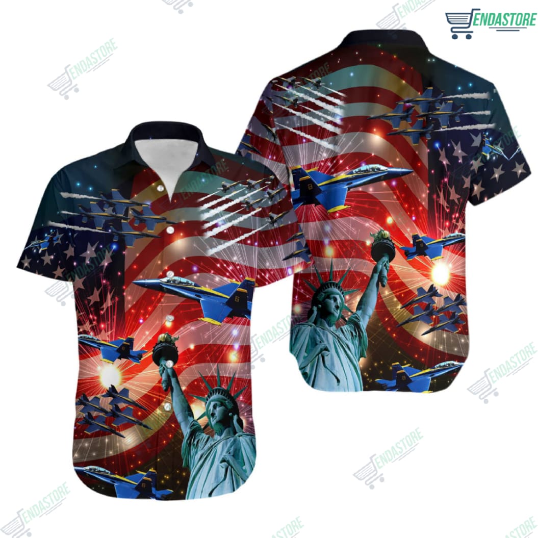 Blue Angels Air Show 4th July Liberty US Flag Hawaiian Shirt