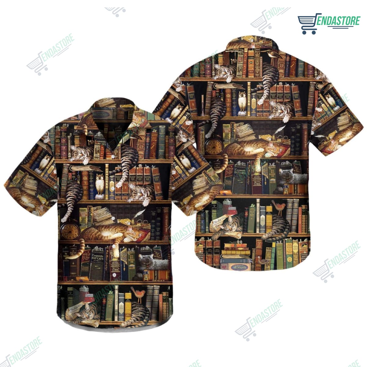 Book And Cat Sleep Hawaiian Shirt