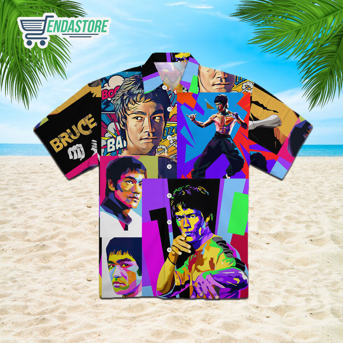 Bruce Lee Colorful Kung Fu Hawaiian Shirt