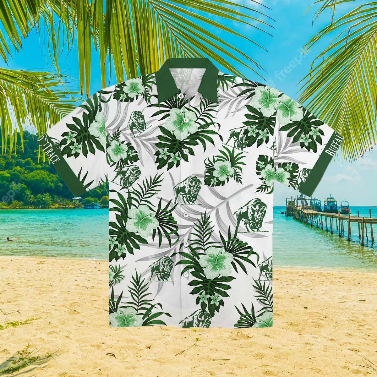 Buffalo Trace Hibiscus Hawaiian Shirt