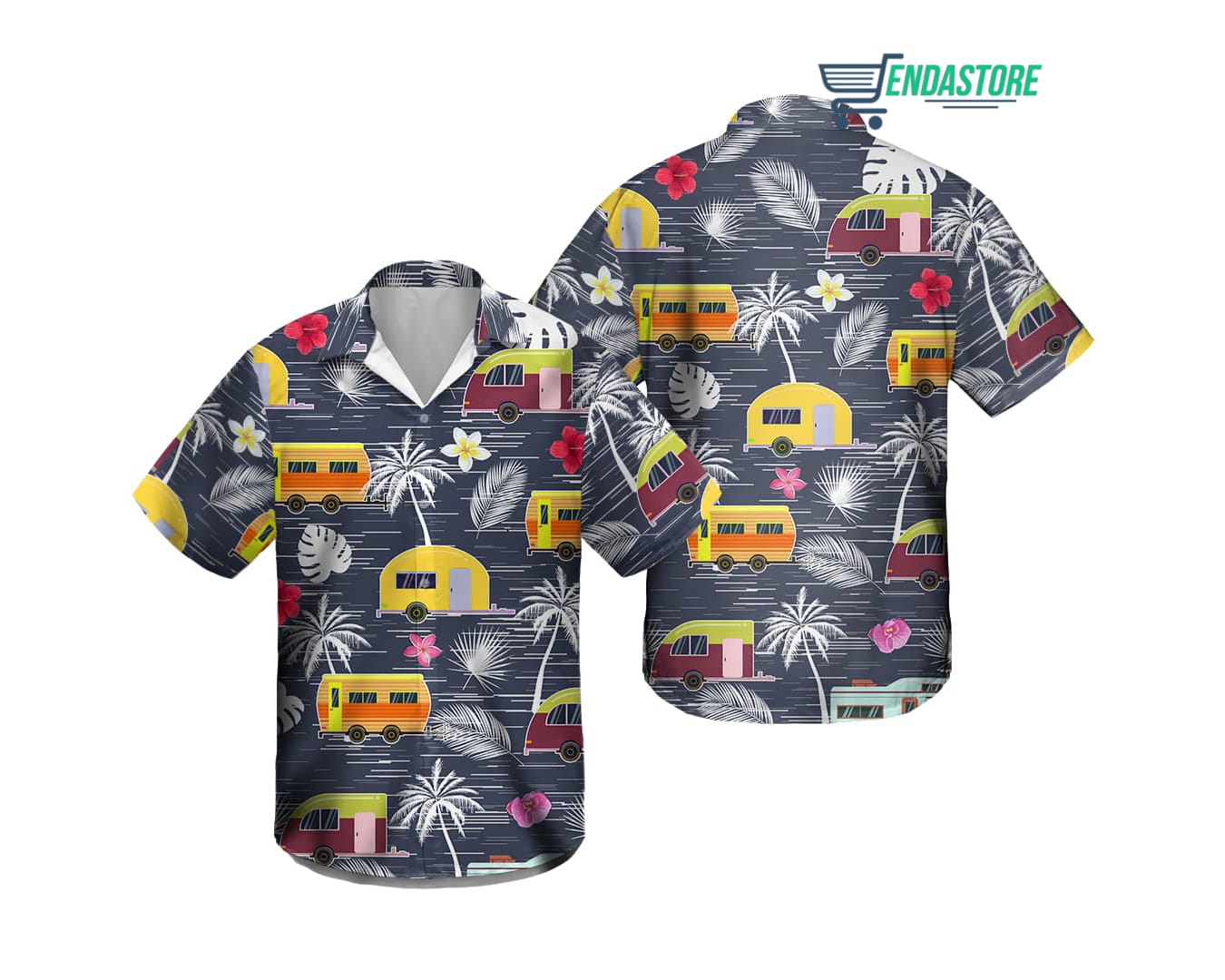 Camping Camper Tropical Hawaiian Shirt