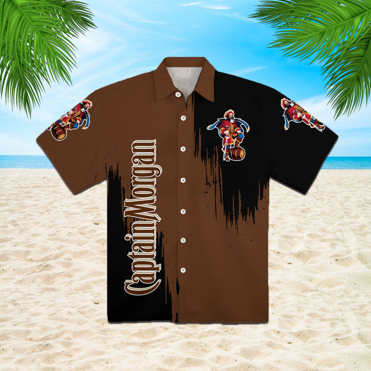 Captain Morgan Brown Hawaiian Shirt