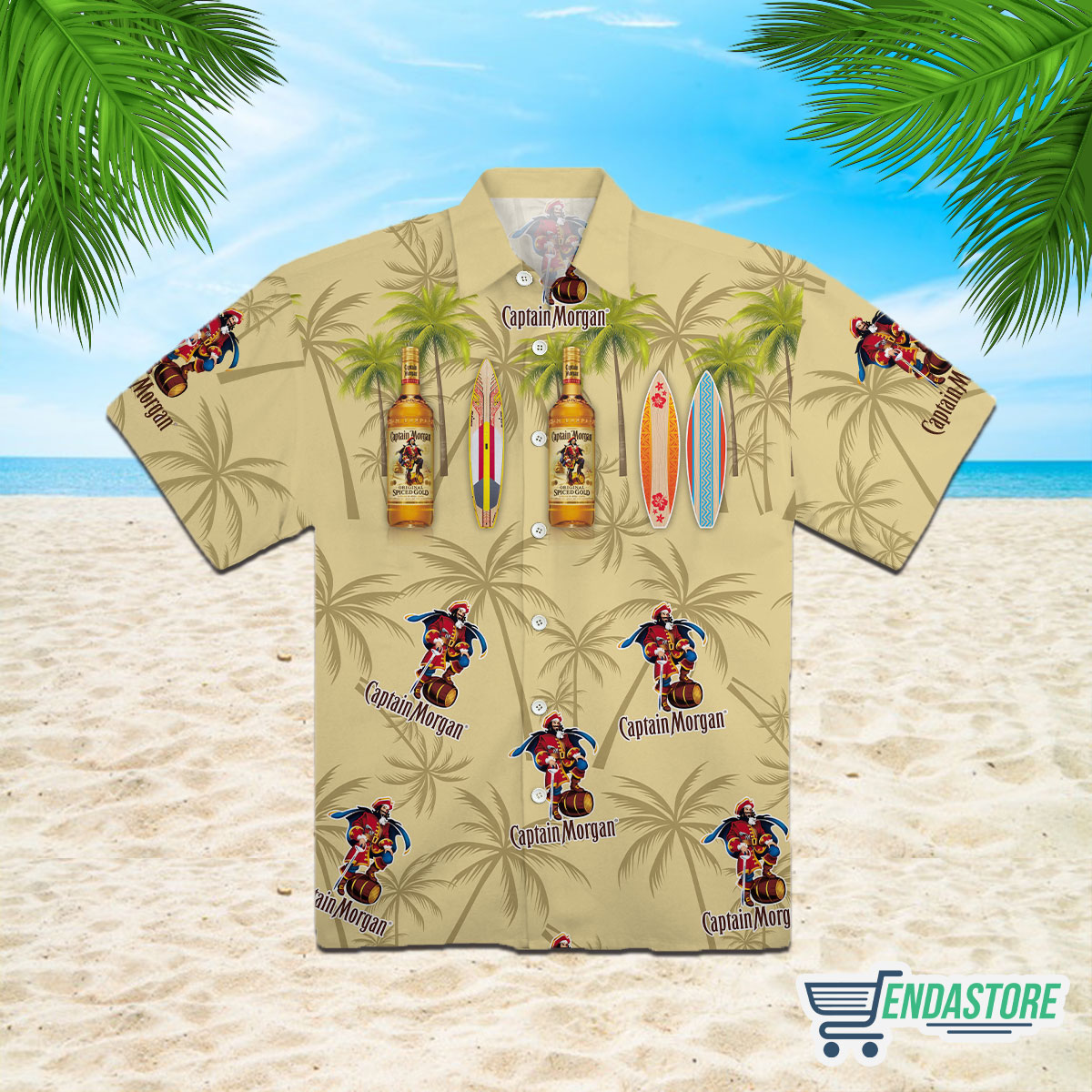 Captain morgan surfing Hawaiian shirt