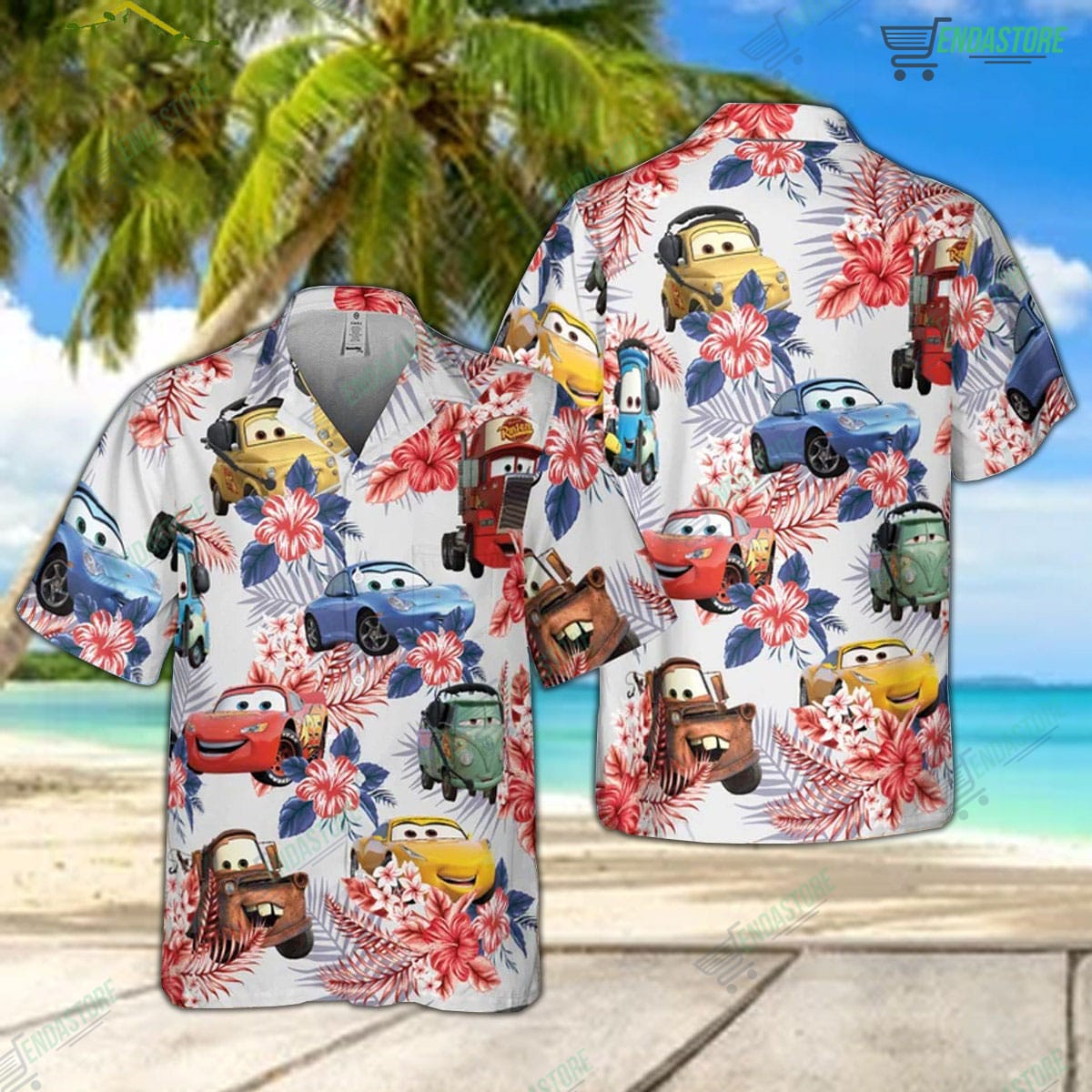 Car Pixar Hawaiian 4th Of July Shirt