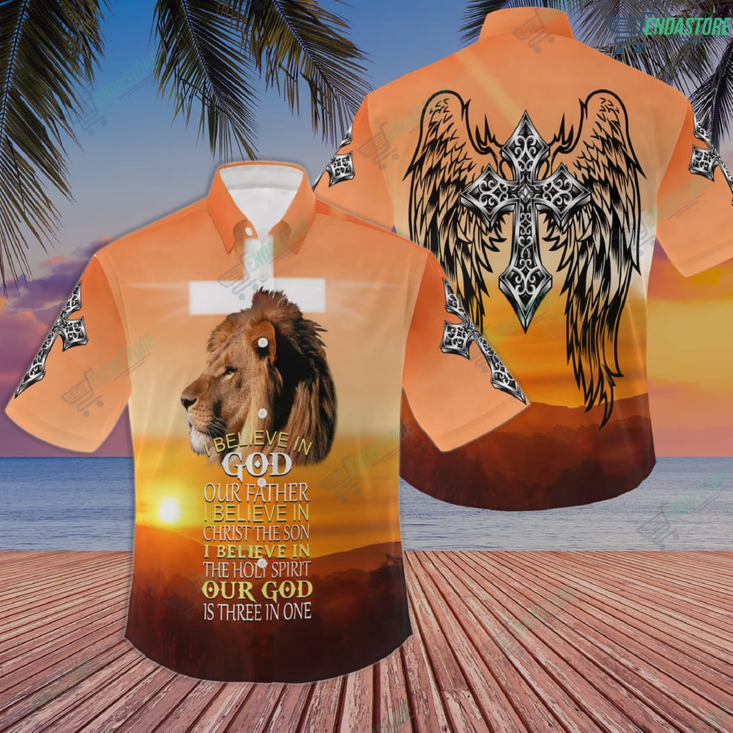 Christian Jesus And Lion Hawaiian Shirt