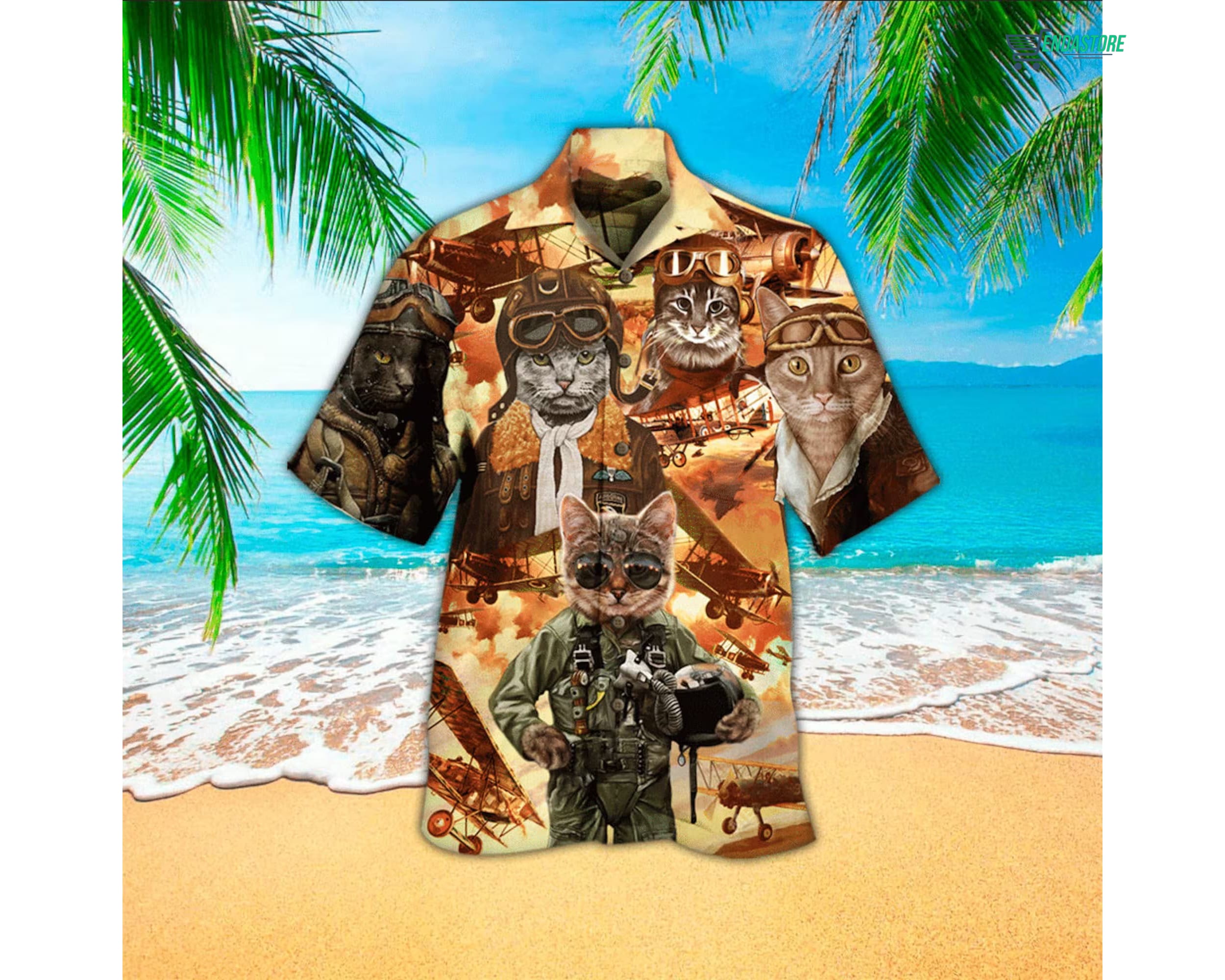 Cool Pilot Cat Hawaiian Shirt