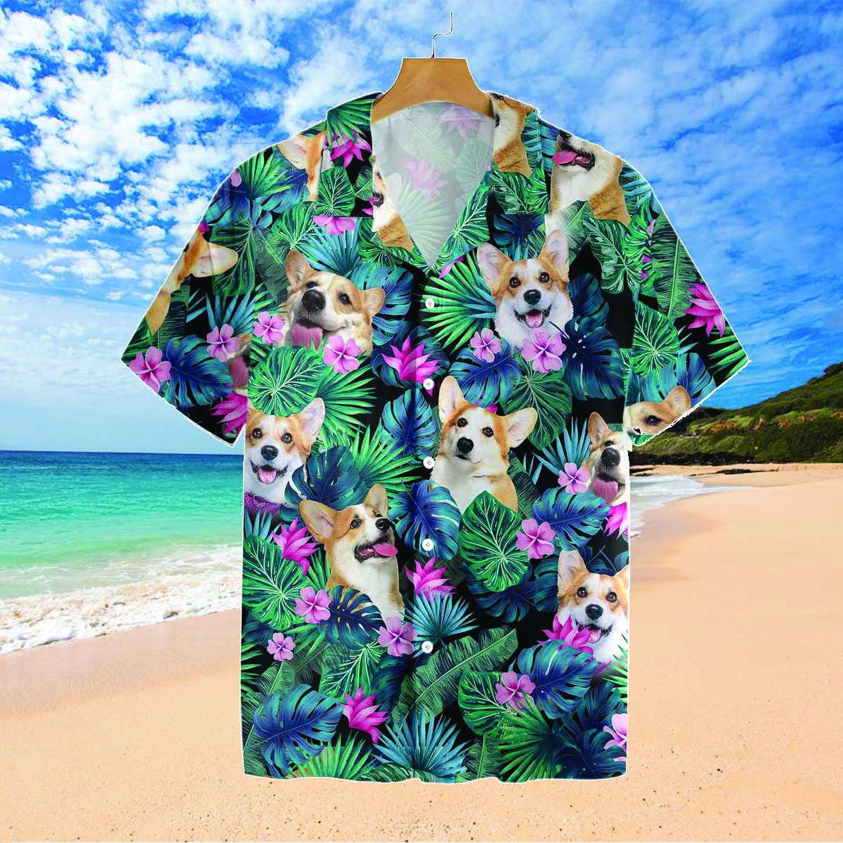 Corgi Hawaiian shirt