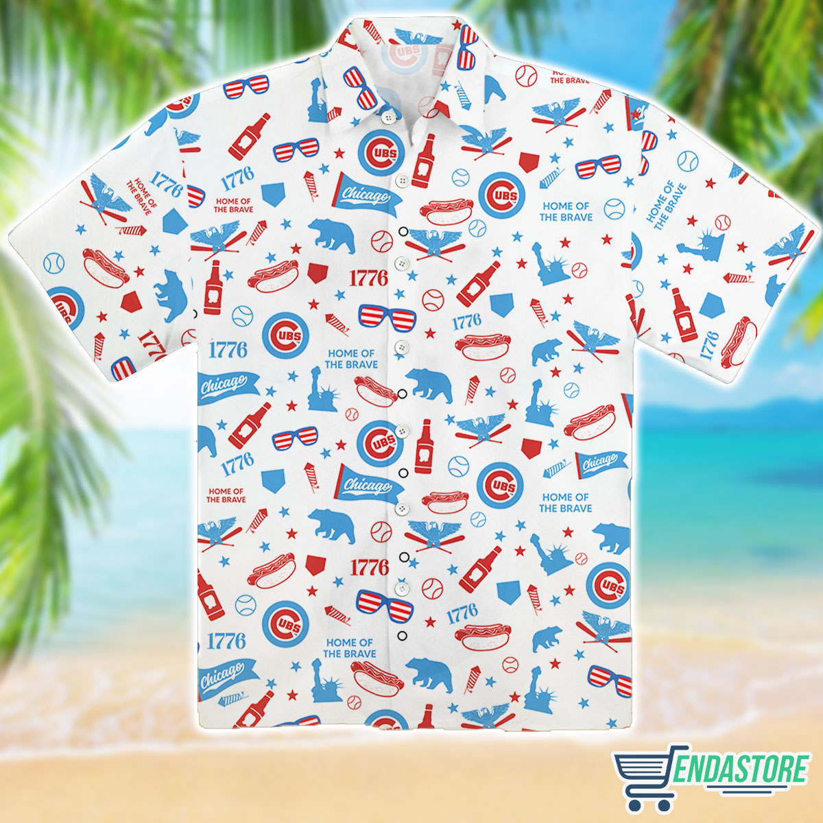 Cubs Red White Cubbie Blue Hawaiian Shirt 2024 Giveaway