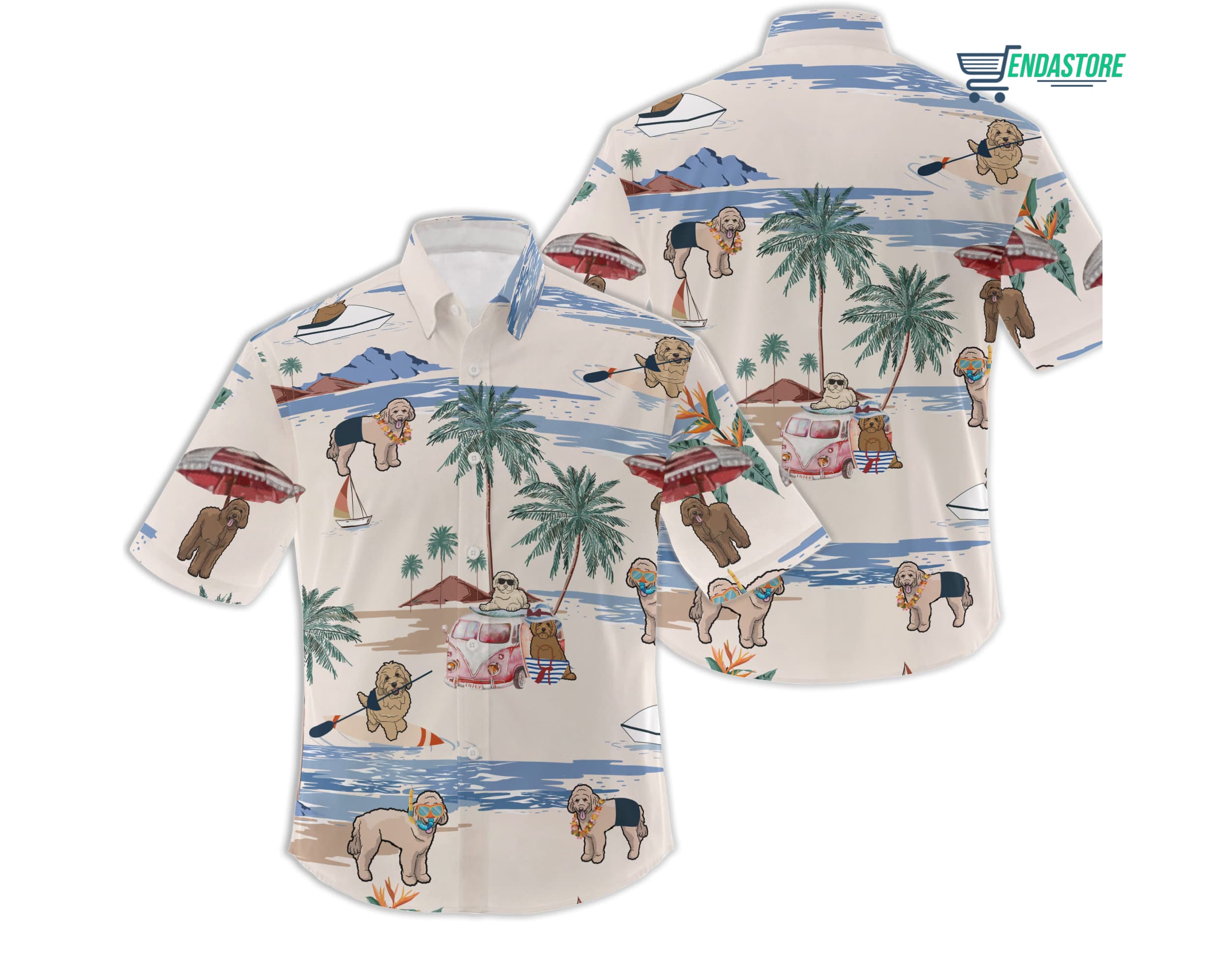 Cute Doodle Tropical Summer Beach Hawaiian Shirt