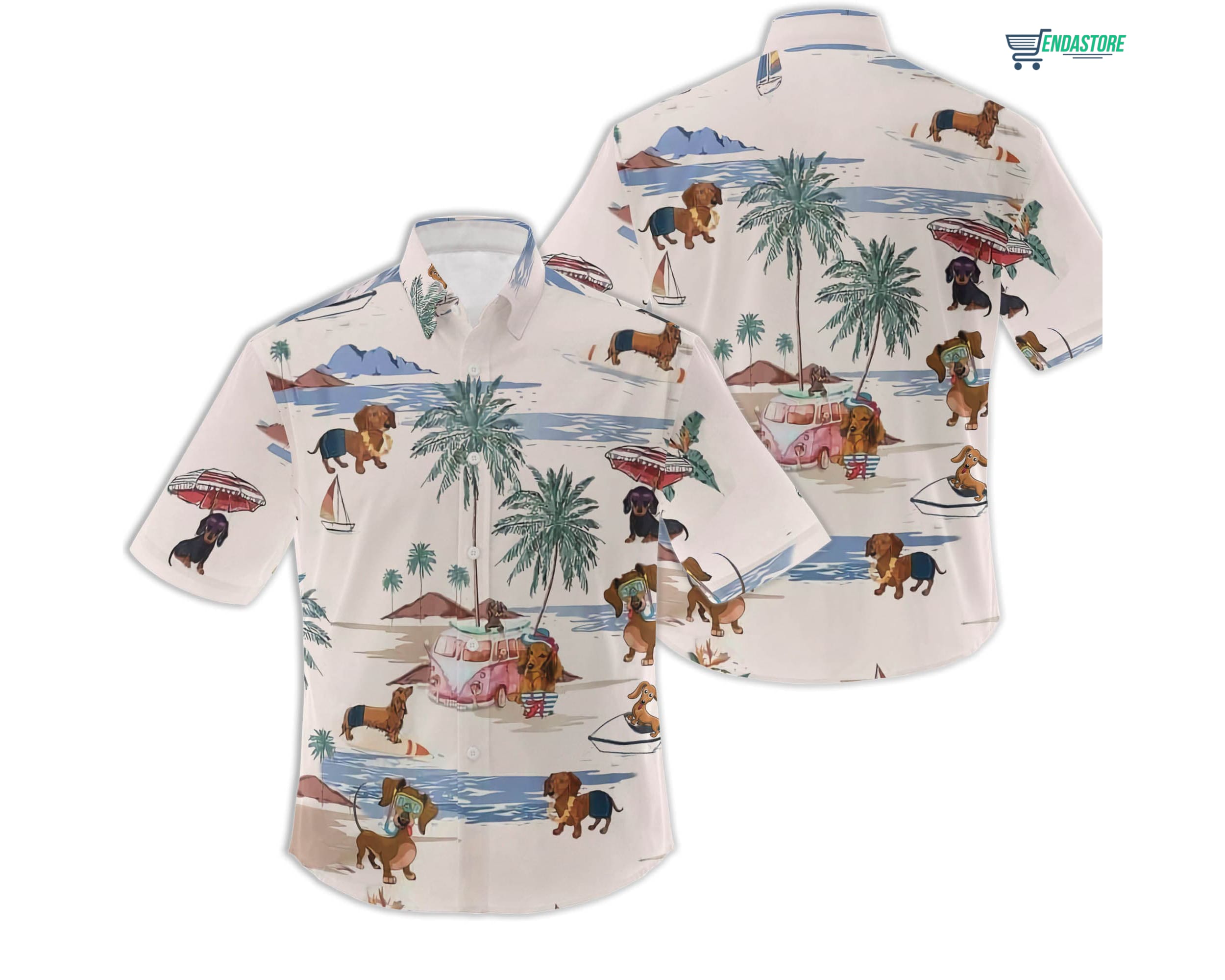 Dachshund Beach Summer Hawaiian Shirt