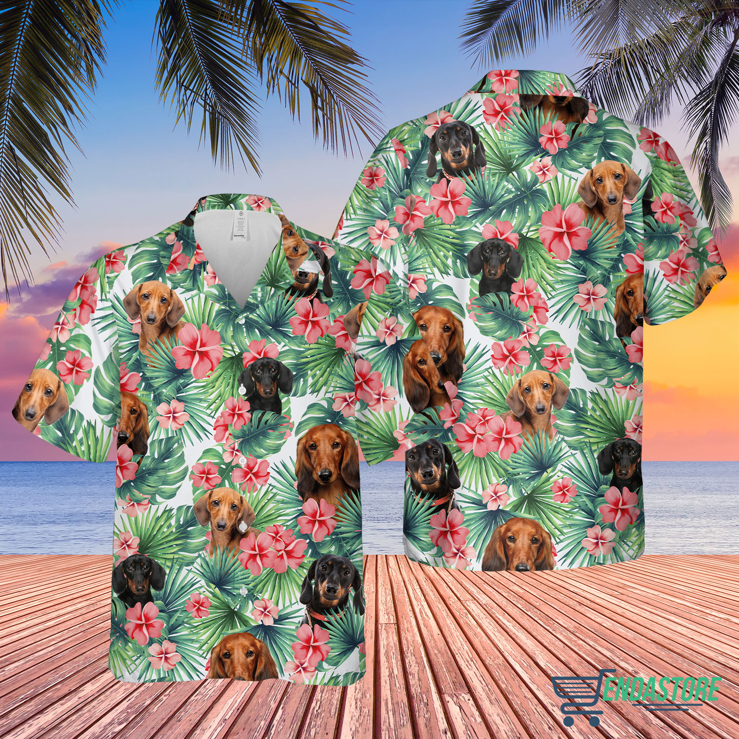 Dachshund hawaiian shirt