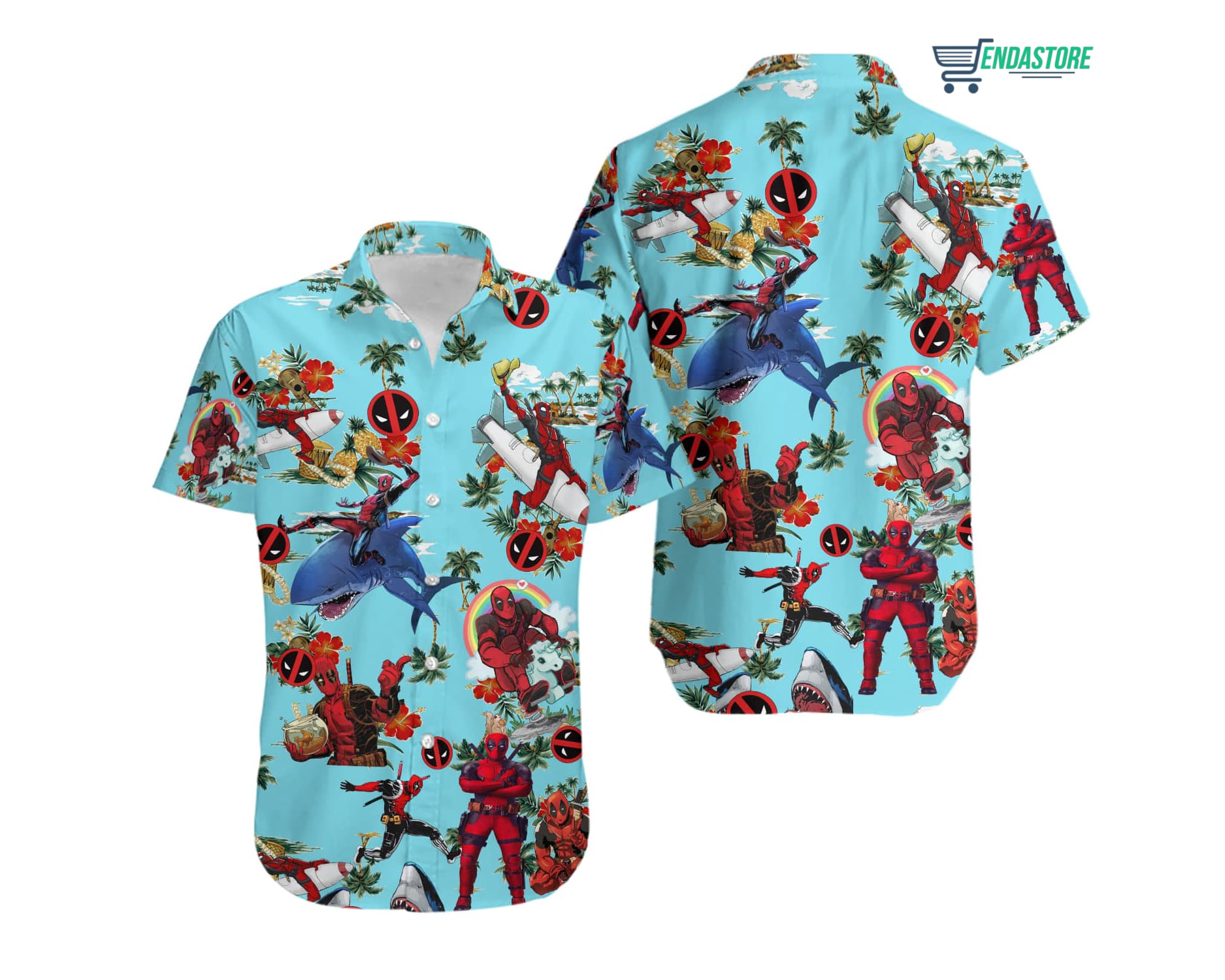 Deadpool Summer Vacation Aloha Hawaiian Shirt