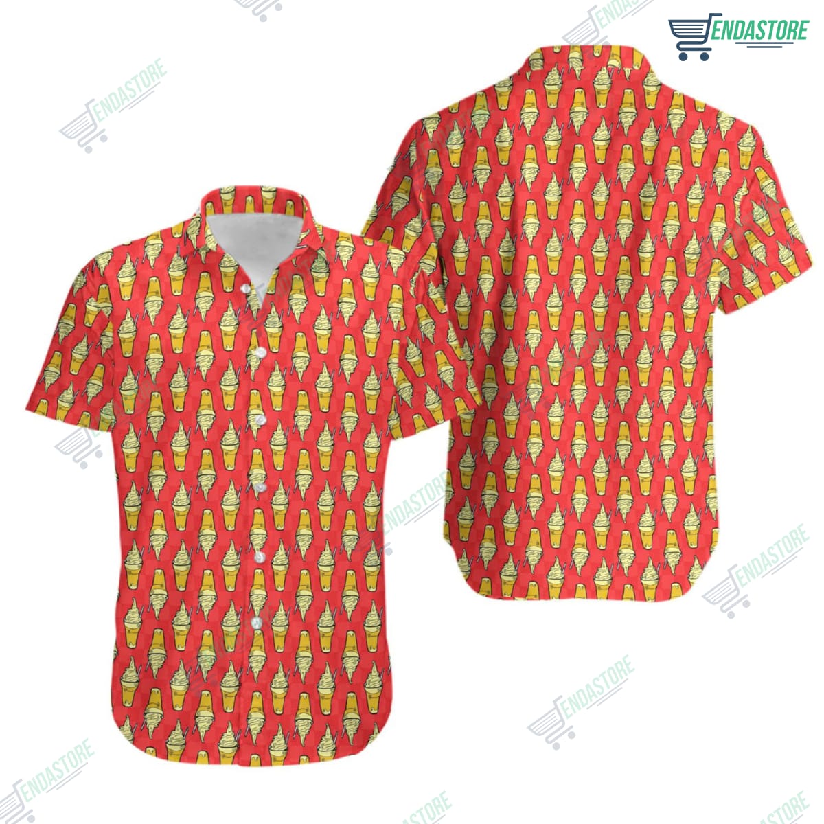 Dole Whip Float Inspired Short Sleeved Button Down Shirt