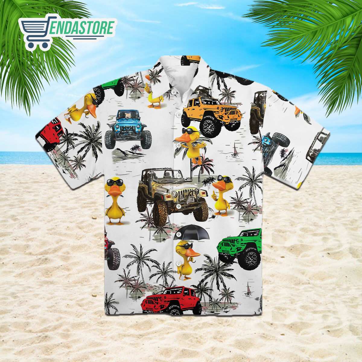 Duck Jeep Tropical Shirt Hawaiian Shirt