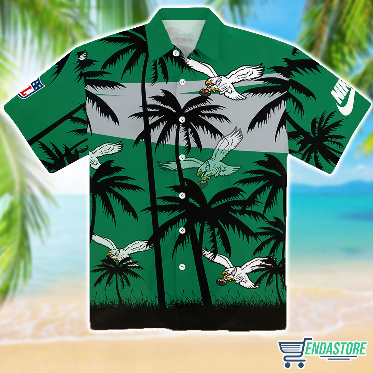 Eagles Saquon Barkley Kelly Green Hawaiian Shirt