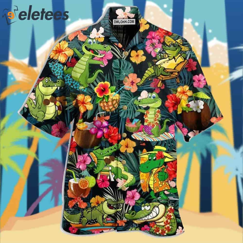 Alligator Animals Bite You Later Alligator Funny Hawaiian Shirt