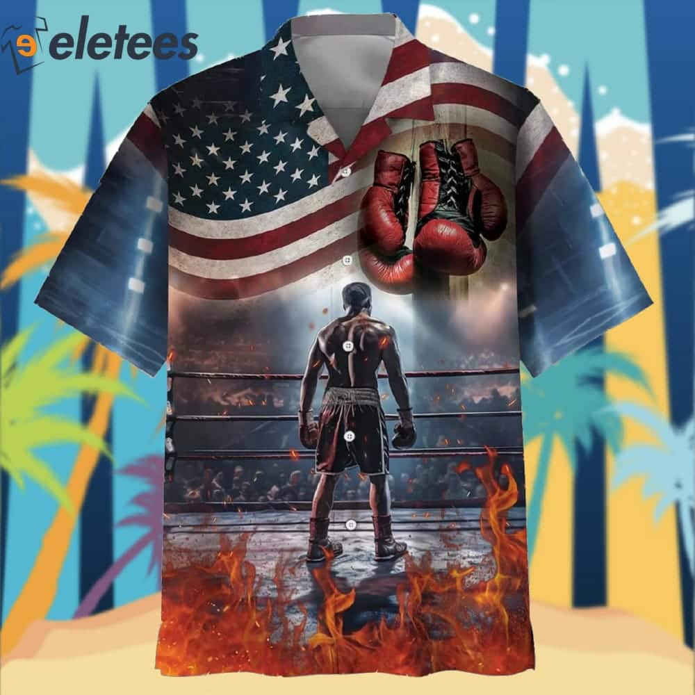 American Flag Boxer Hawaiian Shirt