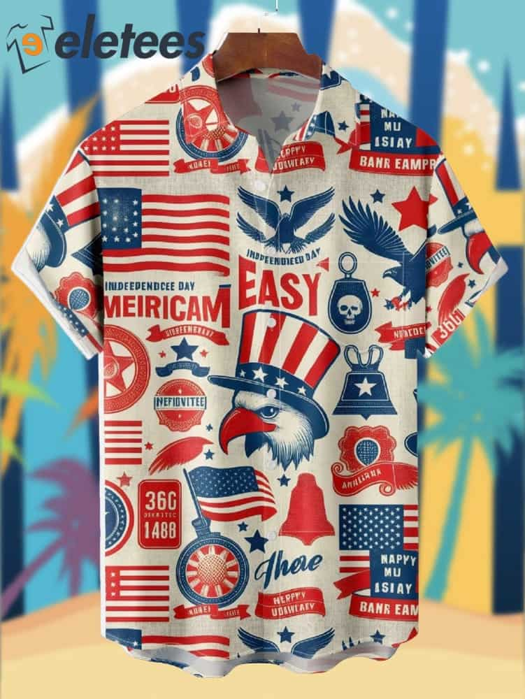 American Flag Hawaiian Shirt GSKO0WDT