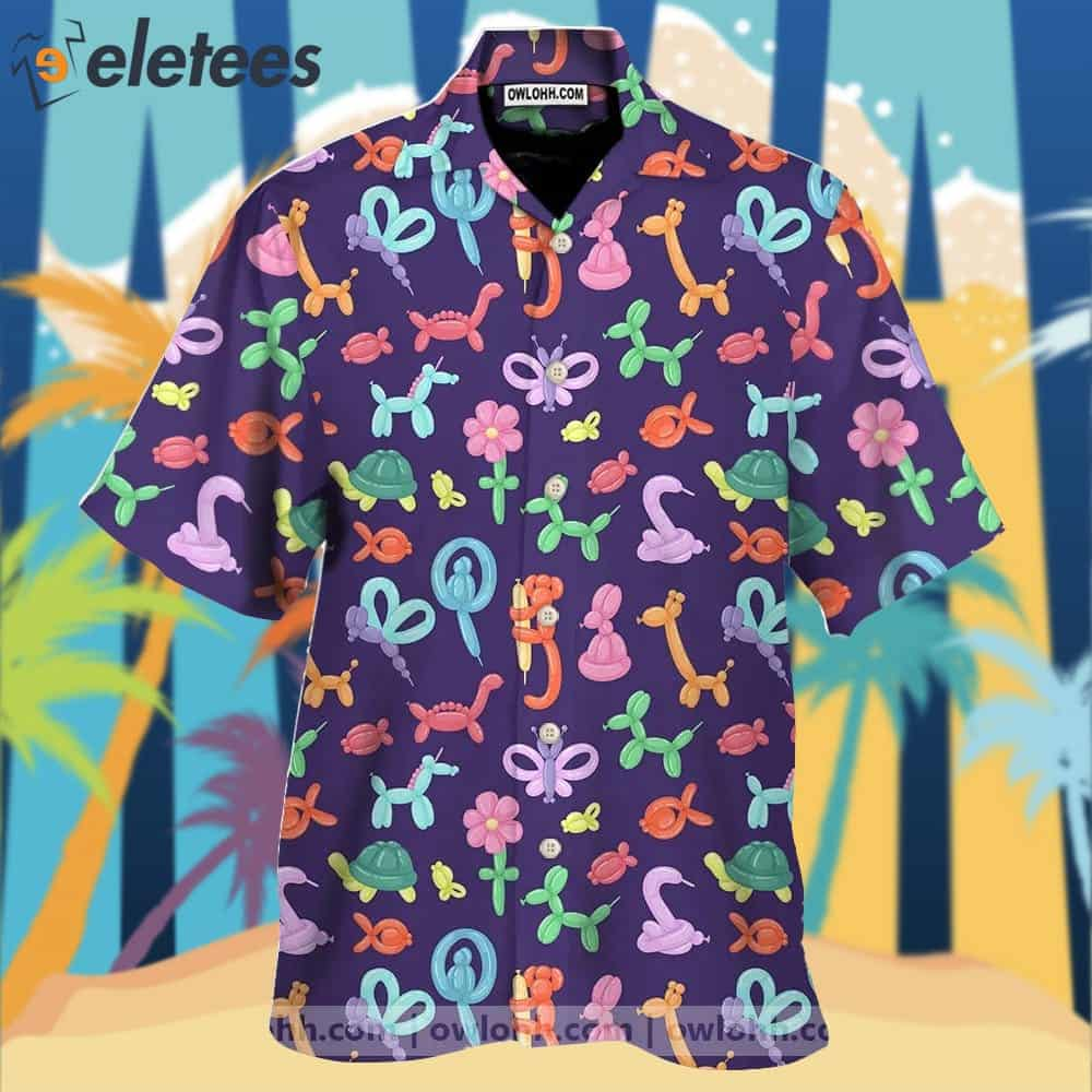 Animal Balloon Pattern Print Men's Hawaiian Shirt