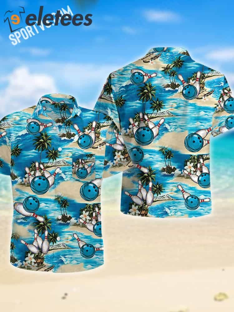 BOWLING BEACH PALM TROPICAL HAWAII SHIRT