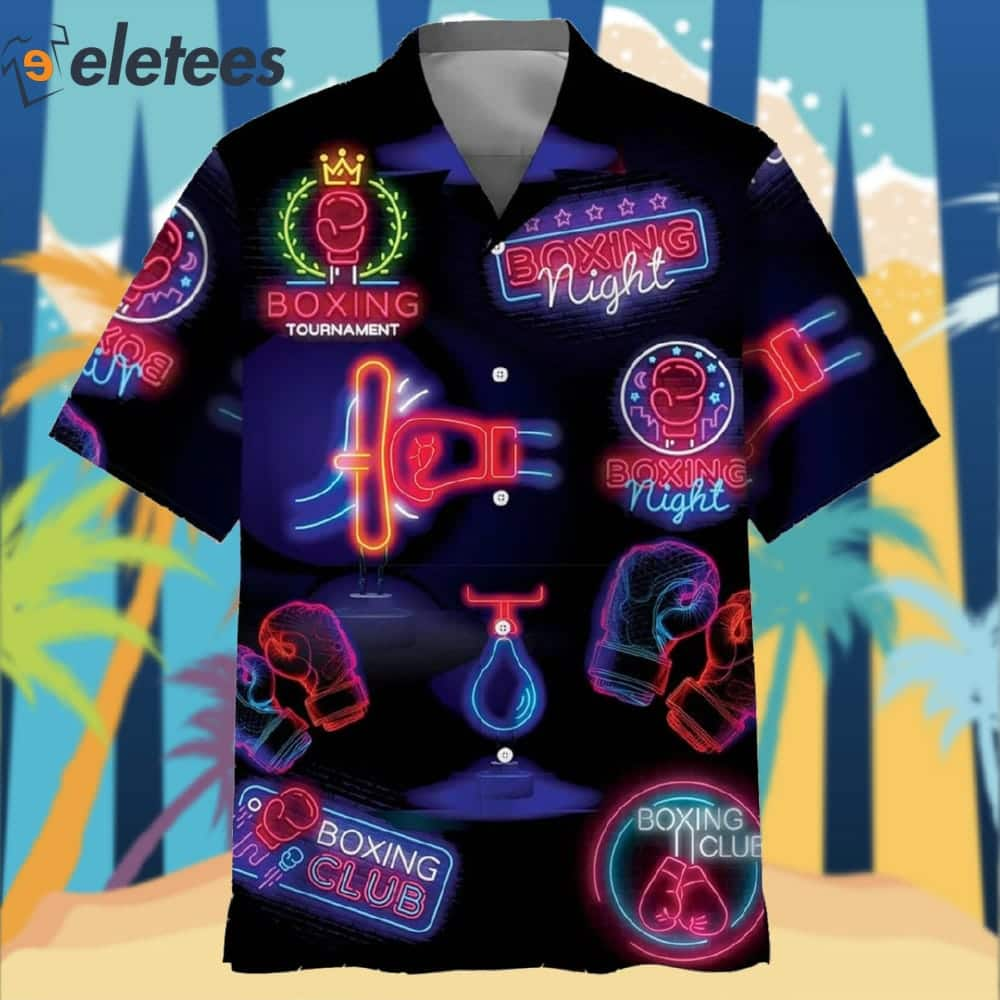 Boxing Neon Sign Hawaiian Shirt