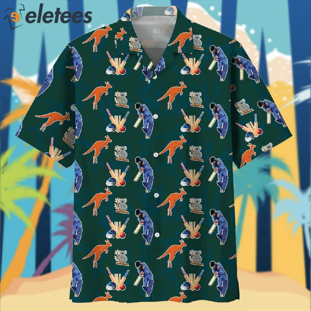 Cricket Blue Hawaiian Shirt