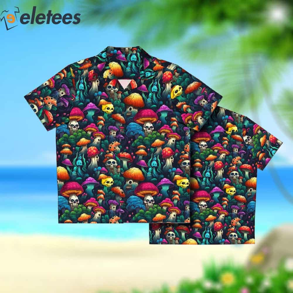 Dark Mushroom Twist Spooky Horror Hawaiian Aloha Shirt