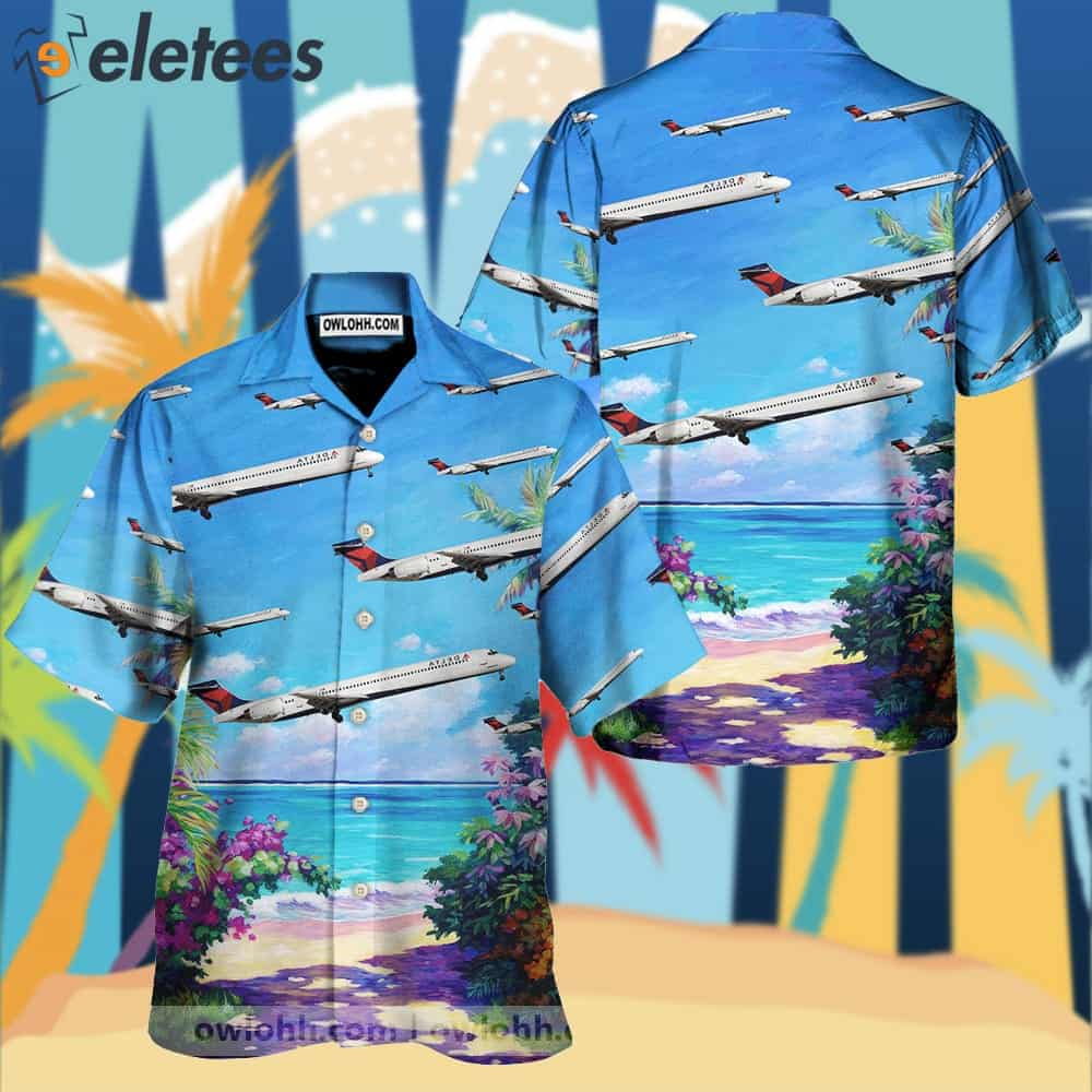 Delta Air Lines McDonnell Douglas Hawaiian Shirt