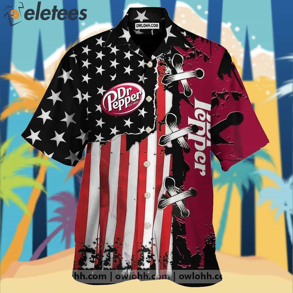 Dr Pepper Usa Flag Hawaiian Shirt