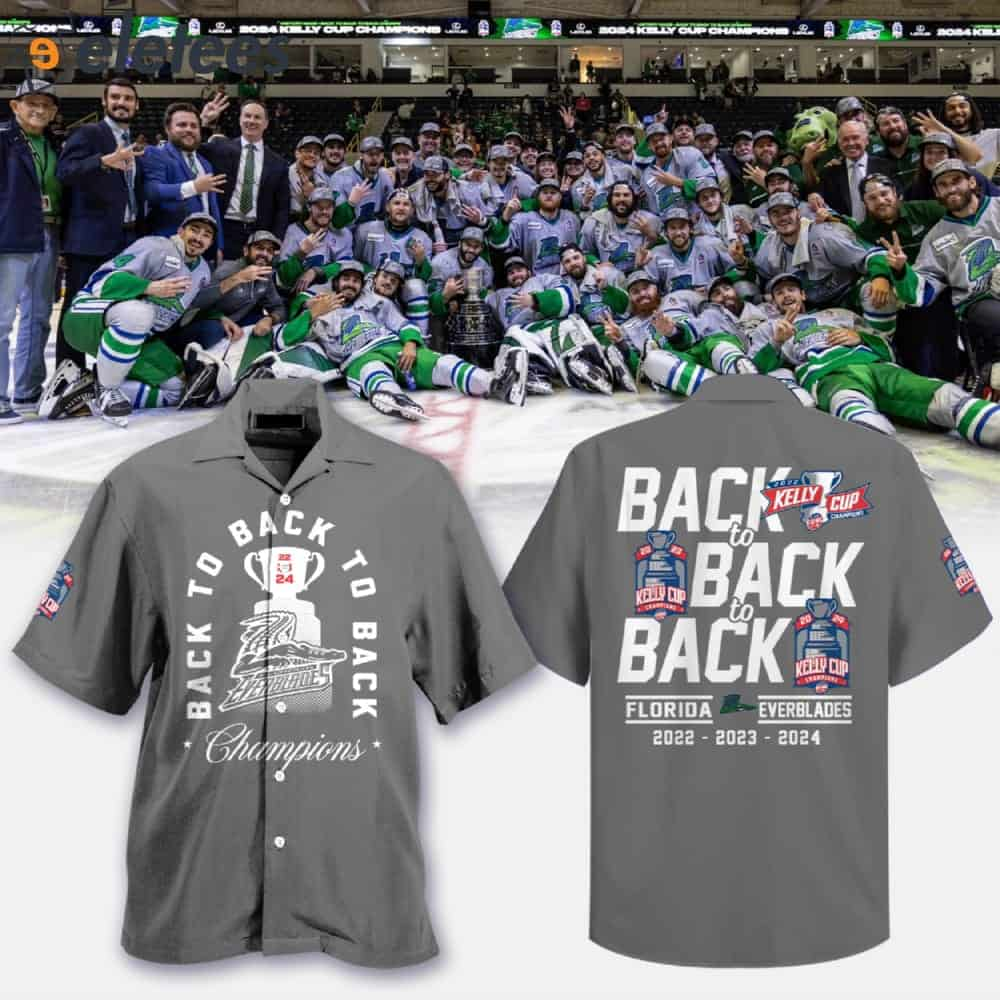 Everblades Back To Back To Back Champions Hawaiian Shirt 2024