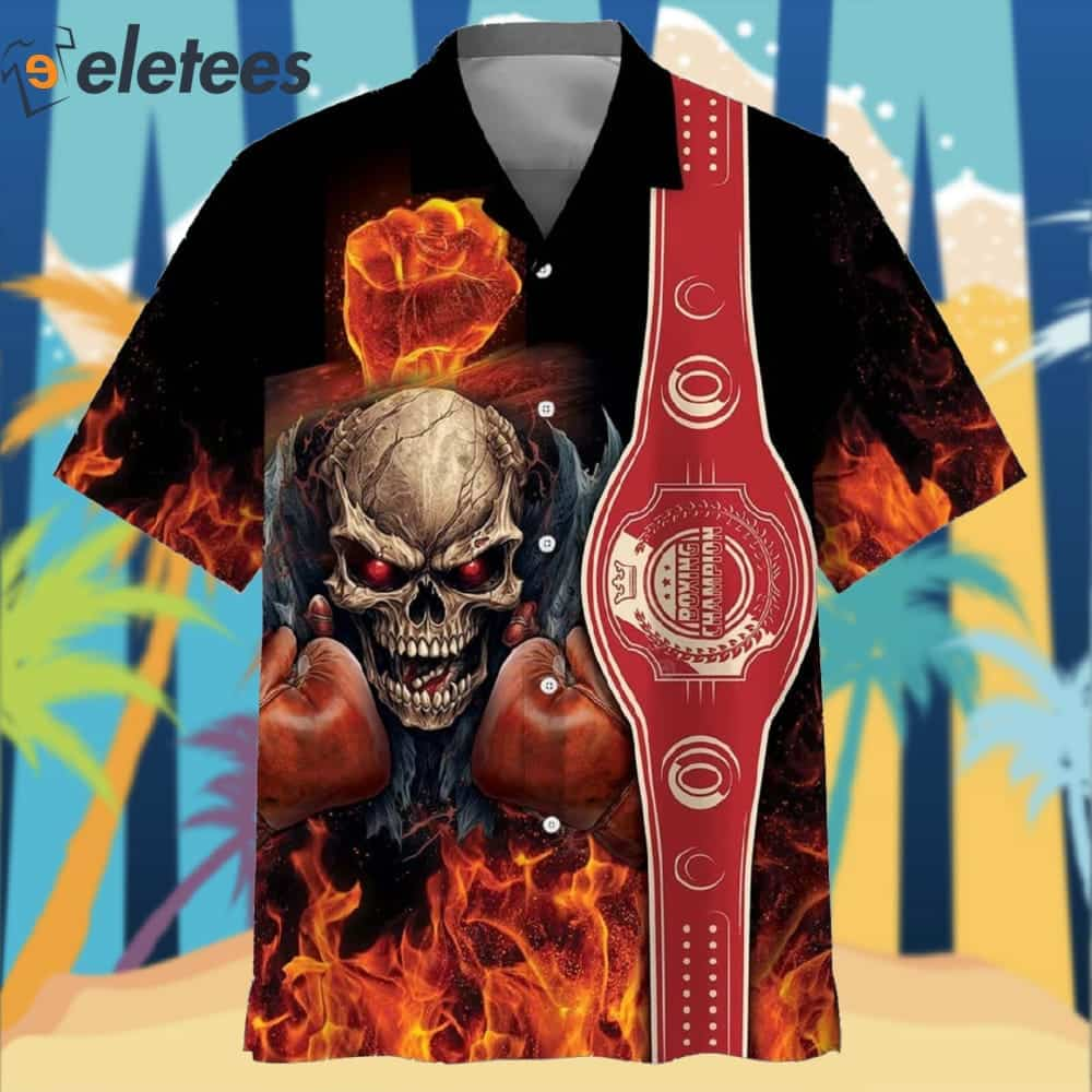 Fire Skull Boxing Hawaiian Shirt