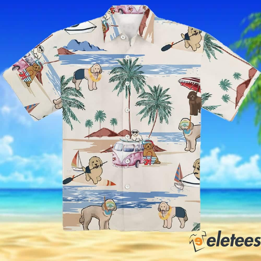 Goldendoodle Summer Beach Hawaiian Shirt