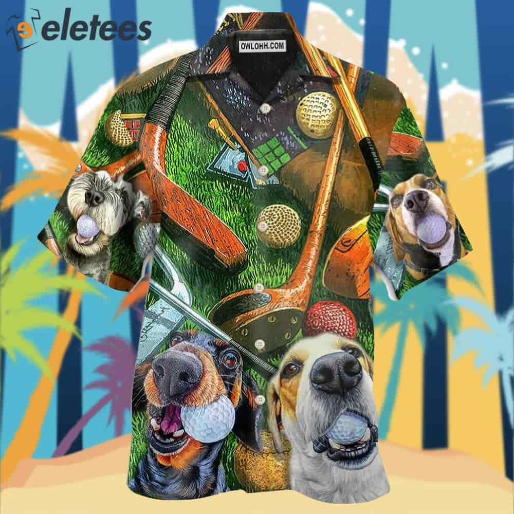 Golf Vintage Style Funny Dog Hawaiian Shirt