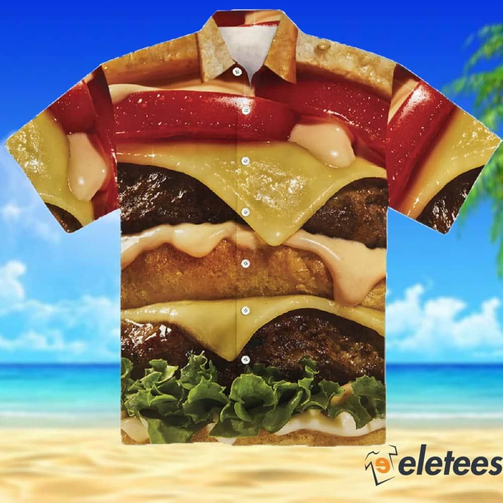 Hamburger Casual Short Sleeve Hawaiian Shirt