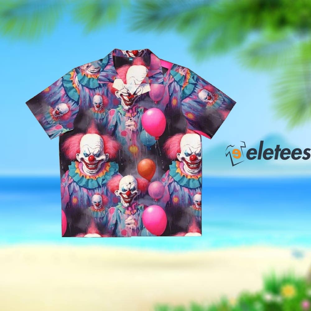 Haunted Circus Clown Hawaiian Horror Shirt Thrill Seeker Aloha