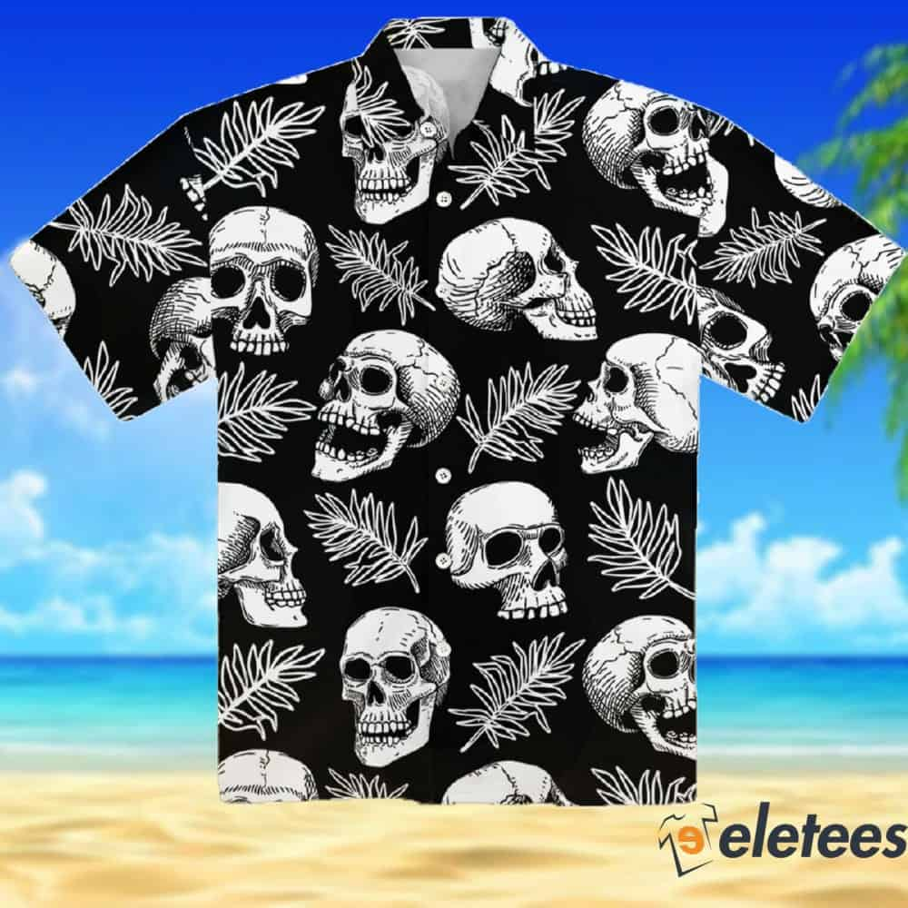 Hawaiian Skull Print Short Sleeve Hawaiian Shirt