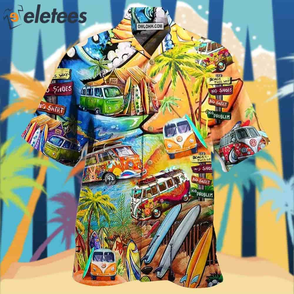 Hippie Bus Love Beach Summer Hawaiian Shirt