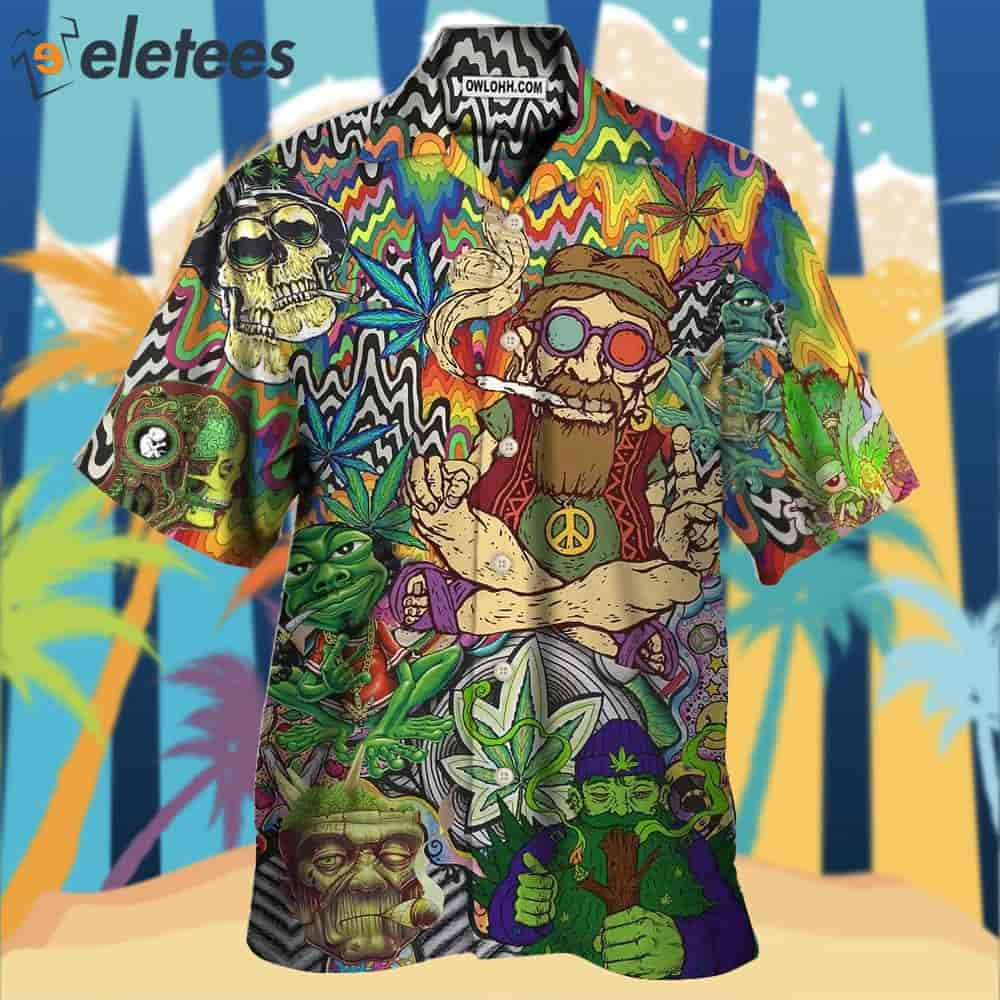 Hippie Feel Freedom From Smoking Cool Style Hawaiian Shirt