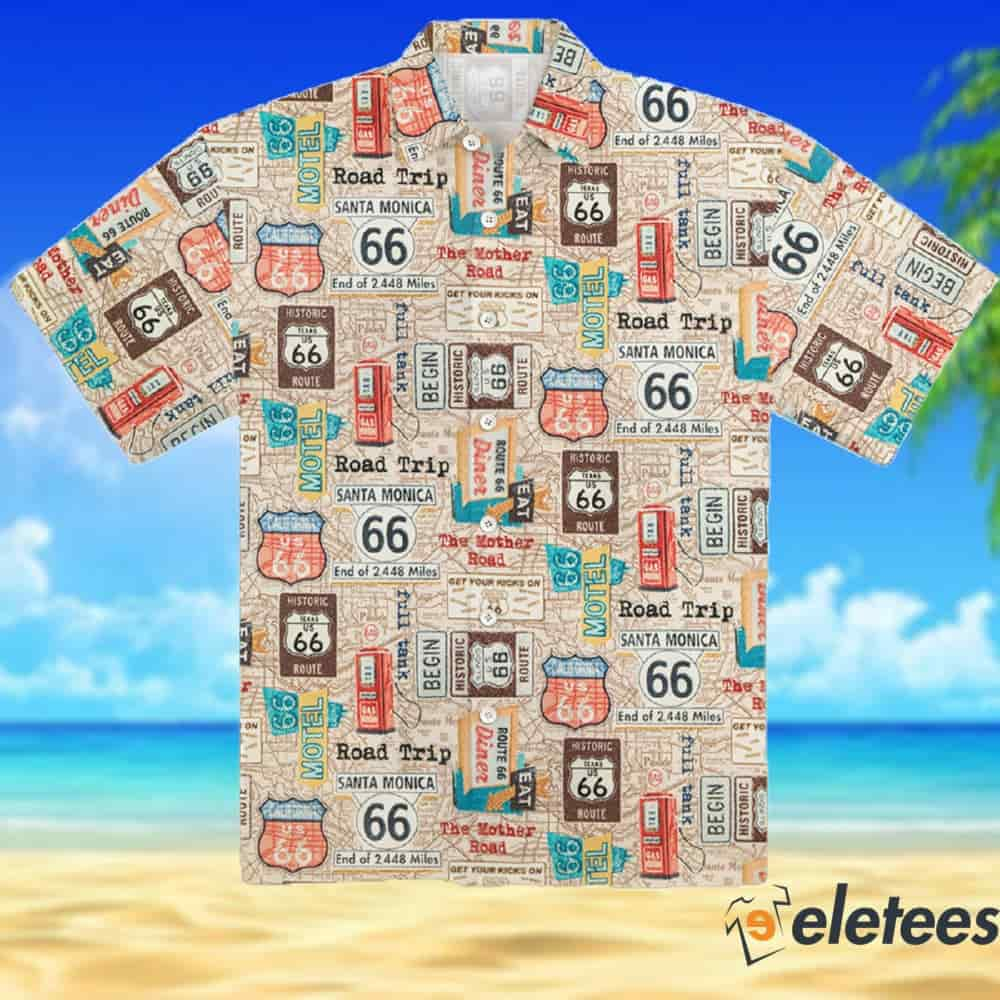 Historic US Route 66 Hawaiian Shirt