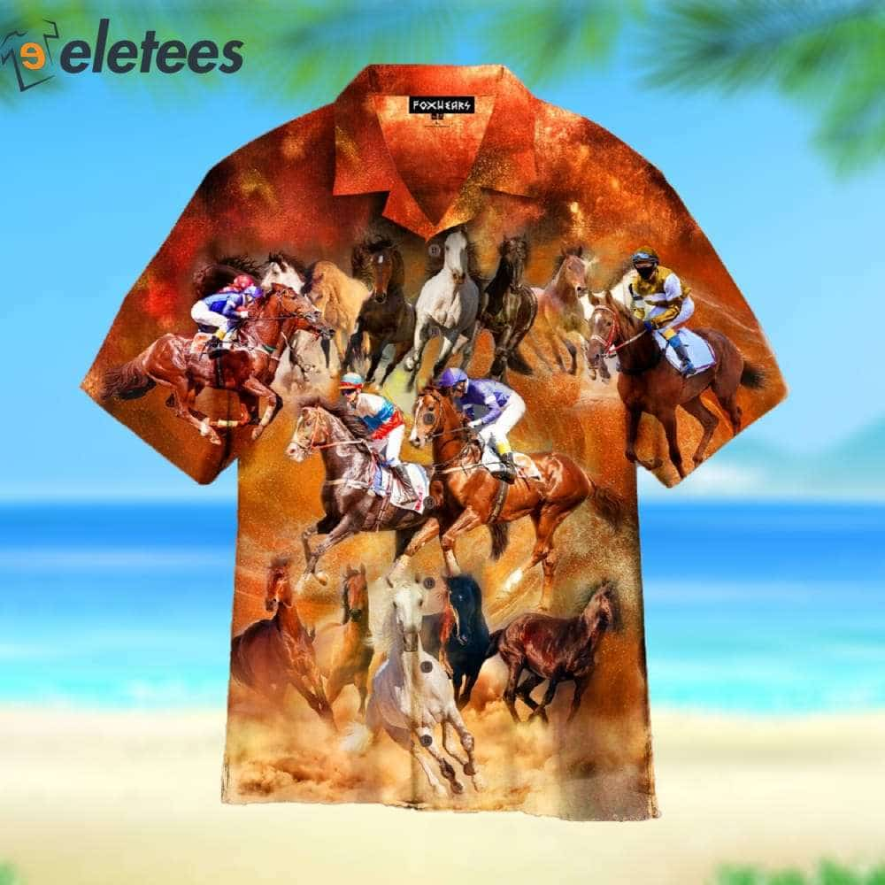 Horse Racing At The Kentucky Derby Aloha Hawaiian Shirt