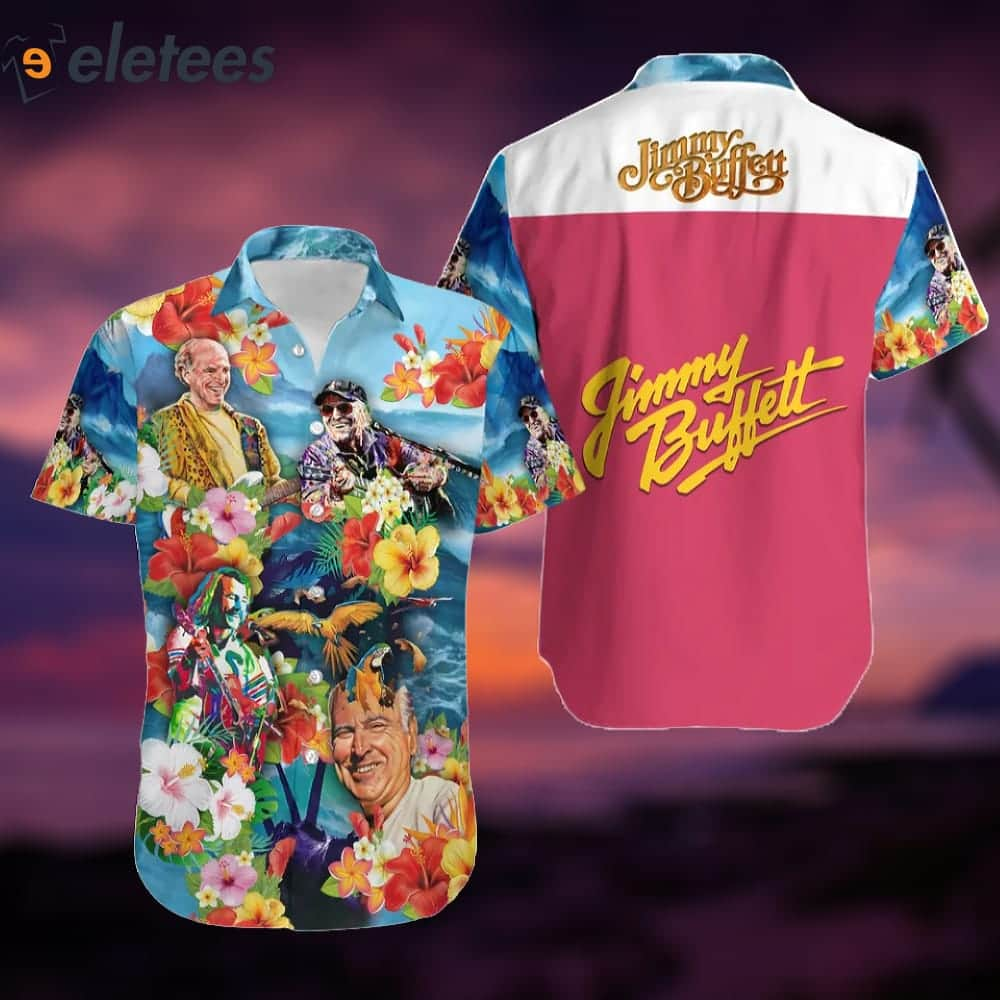 Jimmy Buffett Memorial Flowers Hawaiian Shirt