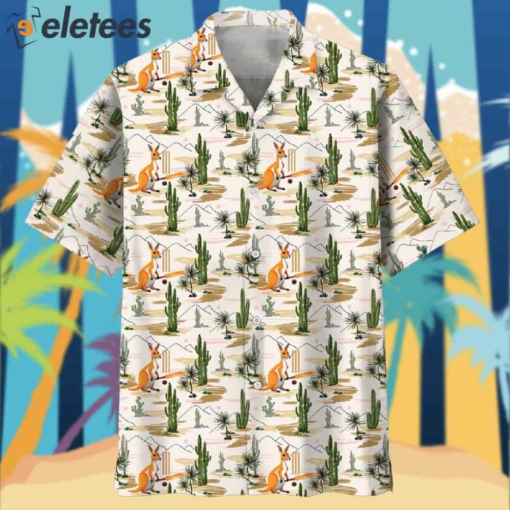 Kangaroo Cricket Hawaiian Shirt