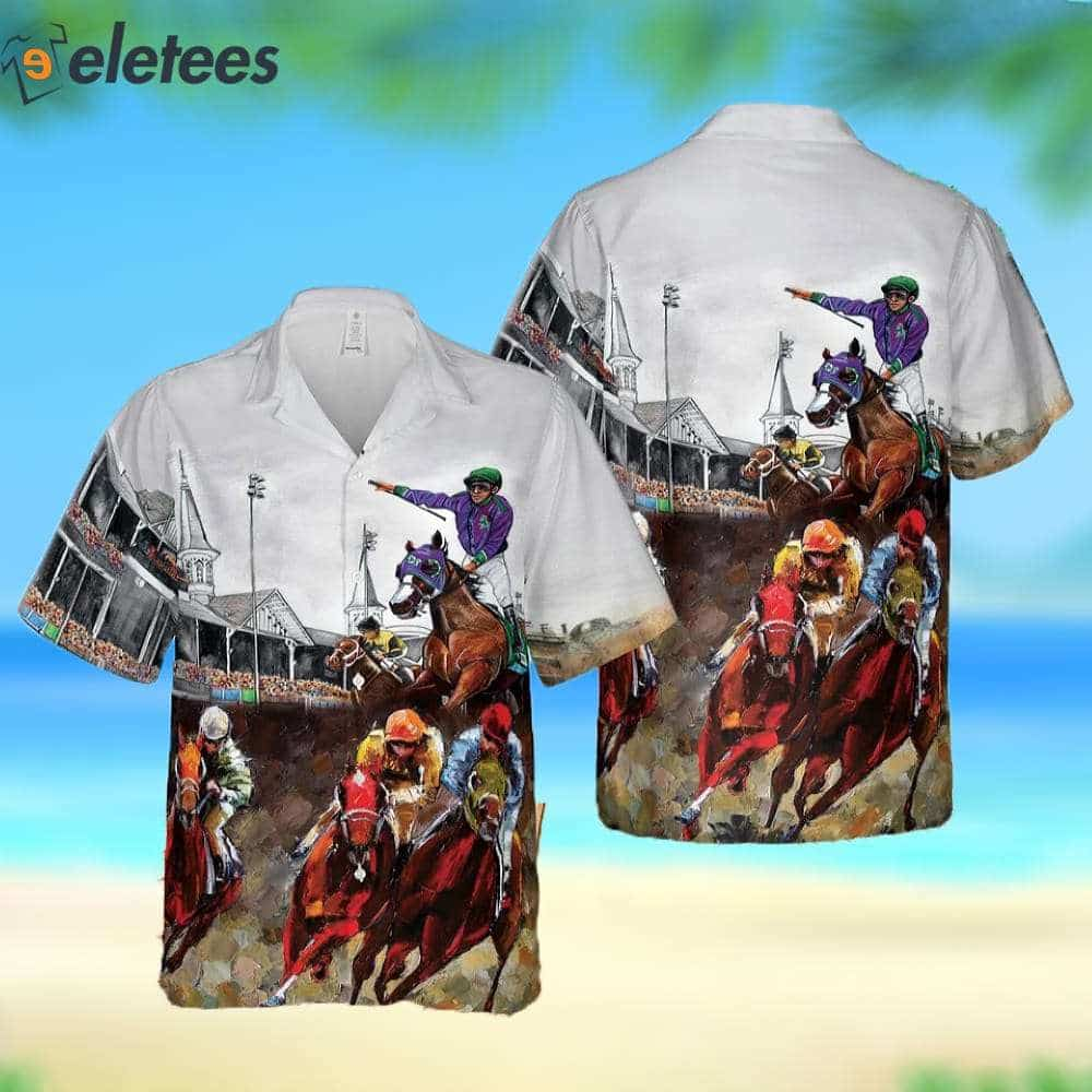 Kentucky Derby Horse Racing 3D Vintage Hawaiian Shirt