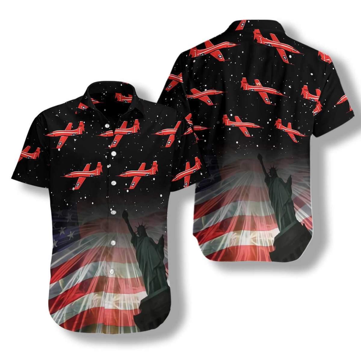 4Th Of July Aircraft Hawaiian Shirt Hw6694