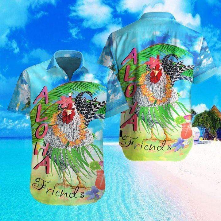 Aloha Rooster Friends Summer Vibes Hawaiian Shirt Hw6211